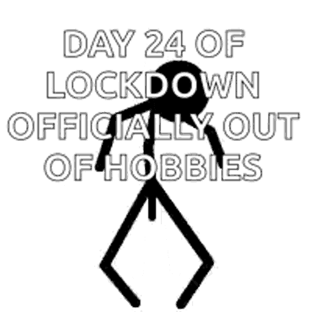 day 24 of lockdown is officially out of hobbies .