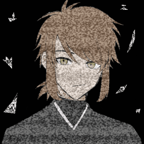 a drawing of a boy with long brown hair