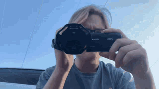 a man taking a picture with a 4k camera
