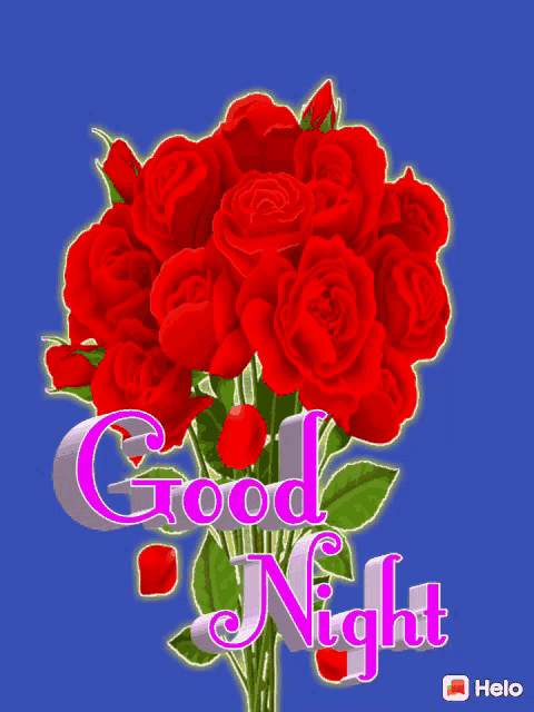 a bouquet of green roses with the words " good night " below