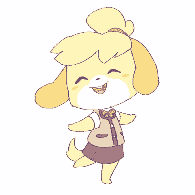 a cartoon drawing of a dog with a big smile on her face