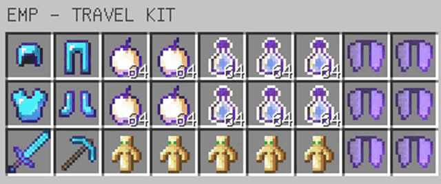 a screenshot of a travel kit in a minecraft game