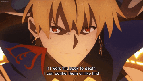 a close up of a person with the words if i work this body to death i can control them all like this on the bottom