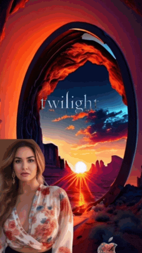 a poster for twilight with a woman in front of a mirror