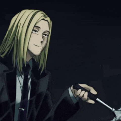 a man in a suit is holding a hammer in his hand