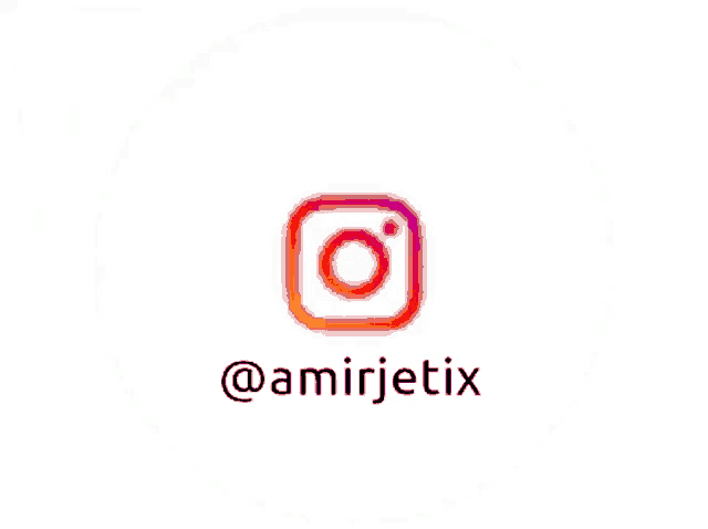 a colorful circle with the instagram logo and @amirjetix written on it