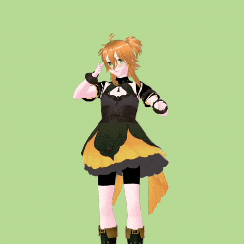 a 3d rendering of a girl with orange hair