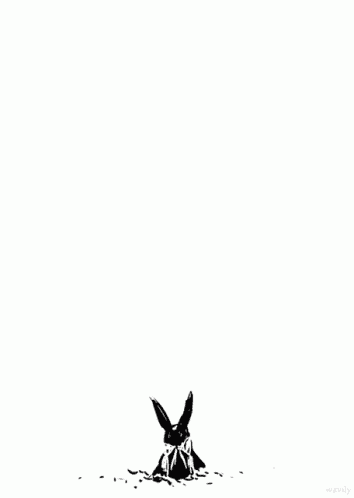 a black and white drawing of a person with a sword