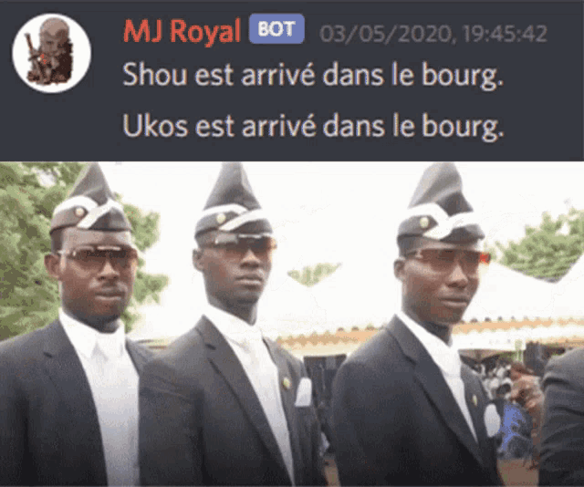 a screenshot of a bot that says mj royal on it
