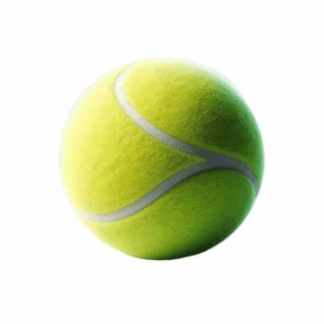 a tennis ball on a white background with a white stripe on it .