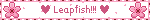 a pink banner with the words leapfish written on it