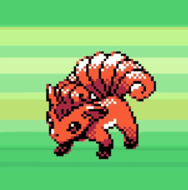 a pixel art of a squirrel with a long tail