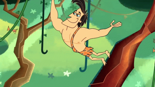 George Of The Jungle Swinging Tree To Tree GIF - George Of The Jungle Swinging Tree To Tree Grabbing Vines GIFs