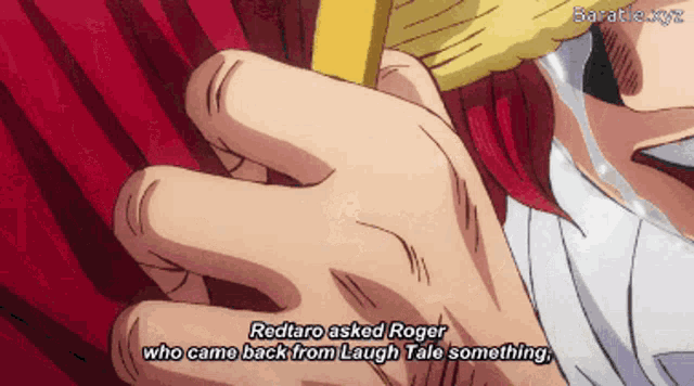 redtaro asked roger who came back from laugh tale something in an anime