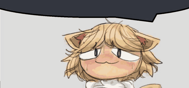 a cartoon drawing of a cat with a speech bubble in the background