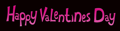 a sign that says happy valentine 's day in pink on a black background
