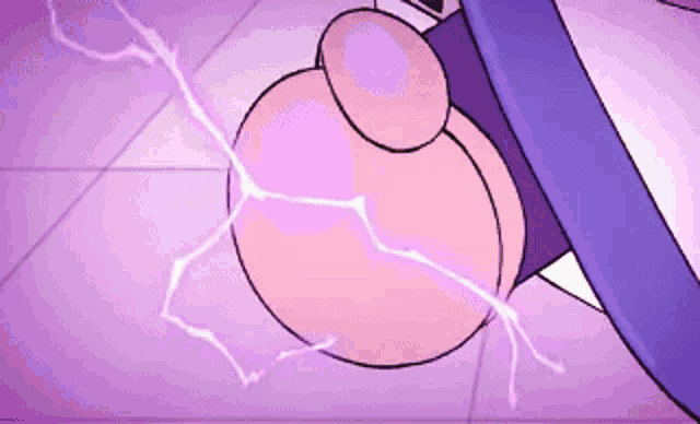 a close up of a cartoon character 's butt with lightning bolts coming out of it .