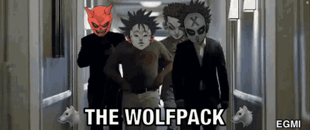 a poster for the movie the wolfpack shows a group of people in masks