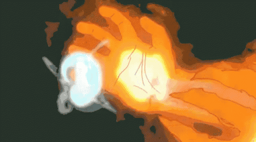 a drawing of a hand holding a sphere of light