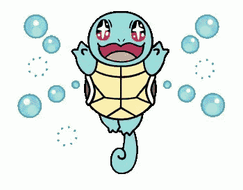 a pixel art drawing of a turtle with bubbles around it