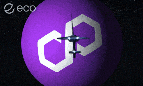 a purple sphere with a white hexagon on it and the word eco on the bottom