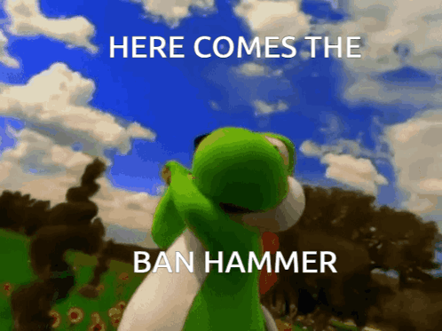 Ban Hammer Yoshi GIF - Ban Hammer Yoshi Mario GIFs