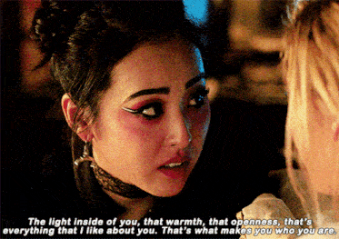 a woman is talking to another woman and says the light inside of you that warmth that openness