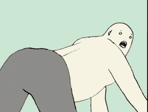 a cartoon drawing of a man with a surprised face