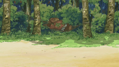 a cartoon drawing of a monkey laying in a hammock