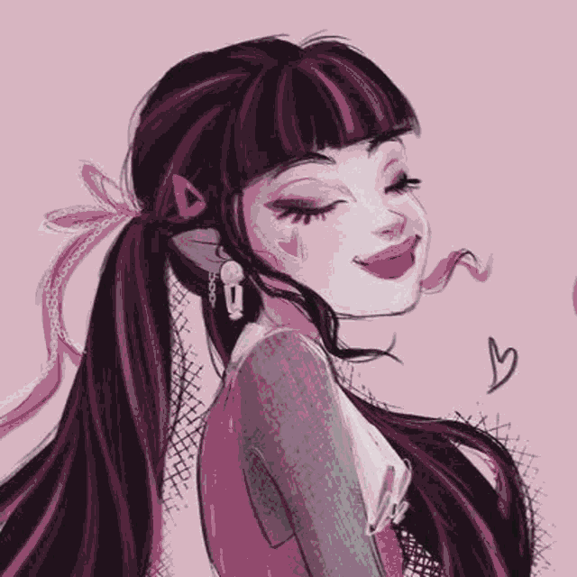 draculaura from monster high is wearing a ponytail and earrings .
