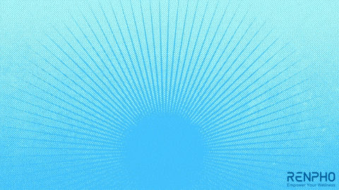 an advertisement for renpho elevate health with a device on a blue background