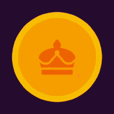 a coin with a crown on it on a dark background