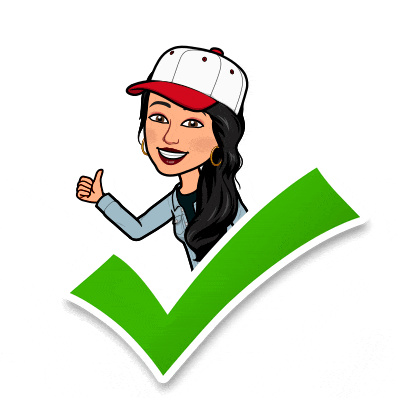 a cartoon of a woman giving a thumbs up next to a check mark