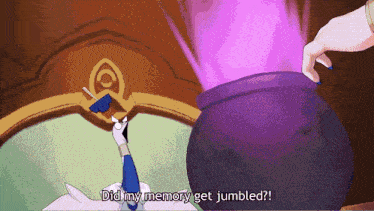 a cartoon character says " did my memory get jumbled "
