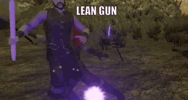 a video game screen shows a lean gun being fired