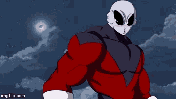 a cartoon character with the name jiren written on his chest