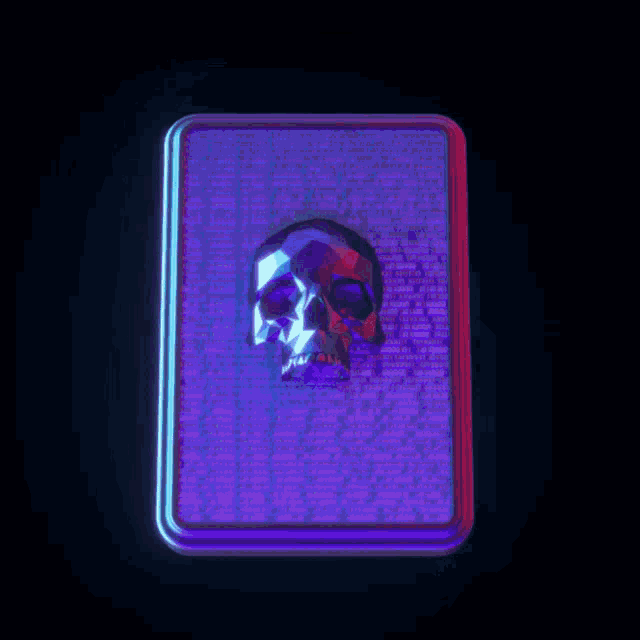 a card with a skull on it that looks like a cell phone