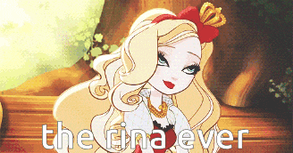 a cartoon of a girl with the words " the rina ever " written below her