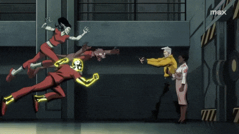 a group of cartoon characters are flying through the air with the word max on the bottom left