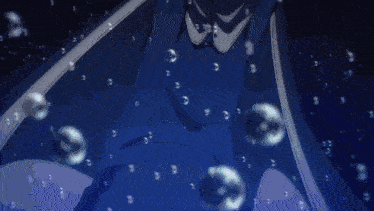 a blue background with a few white spots