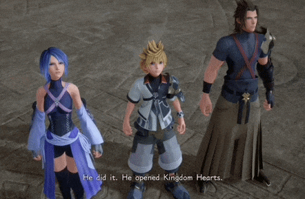 a video game character says he did it he opened kingdom hearts ..