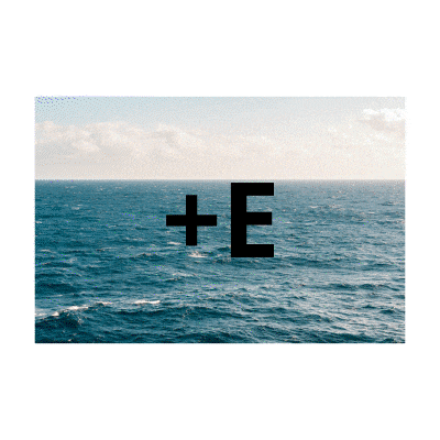a picture of the ocean with the letter e visible