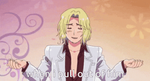 a man in a white suit says when i pull out of him