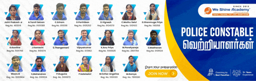 an advertisement for the we shine academy shows a bunch of people