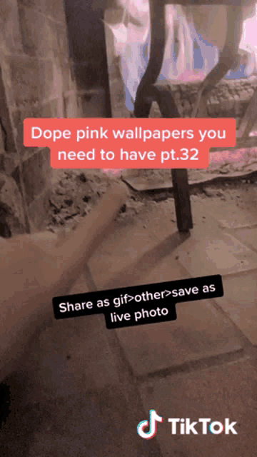 a screenshot of a tiktok that says dope pink wallpapers you need to have pt 32