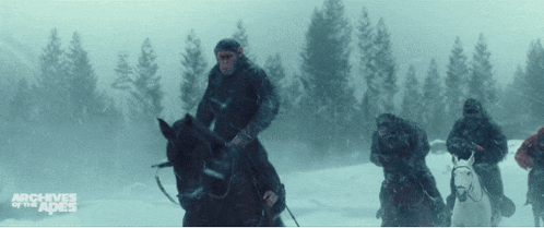 a poster for archives of the apes shows a group of men riding horses