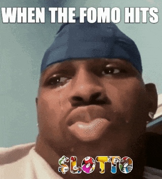 a man wearing a blue headband with the words when the fomo hits sloths written on it
