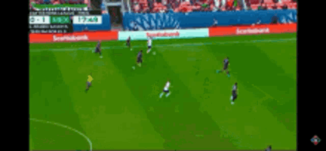 a soccer game is being played and the score is 0-1 mexico