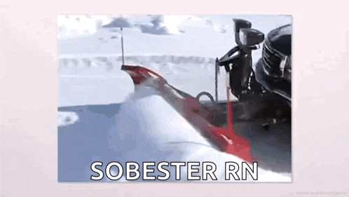 a picture of a boat in the snow with the words sobester rn on it