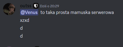 a screenshot of a discord conversation between @venus and xzxd